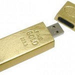 Золотая USB флешек