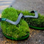 Шлепки с травой