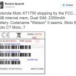 Motorola собирается выпустить новый смартфон Moto XT1750 с 8Гб памяти